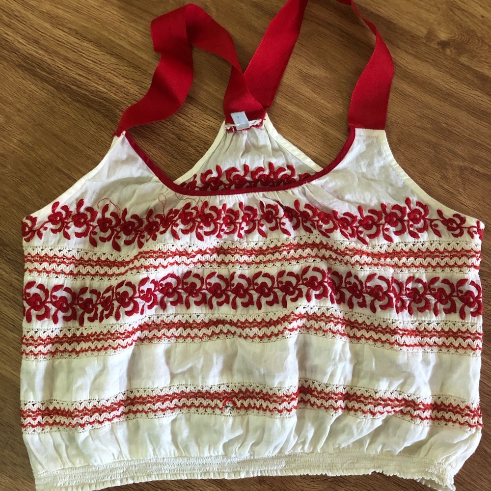 Ecoté embroidered crop top